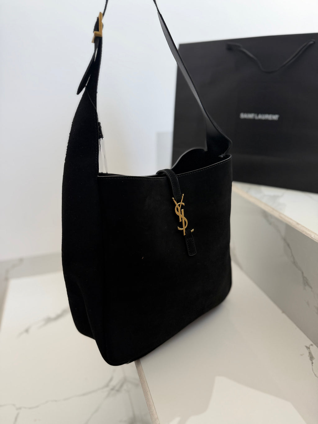 Bolsa ysl gamuza negro