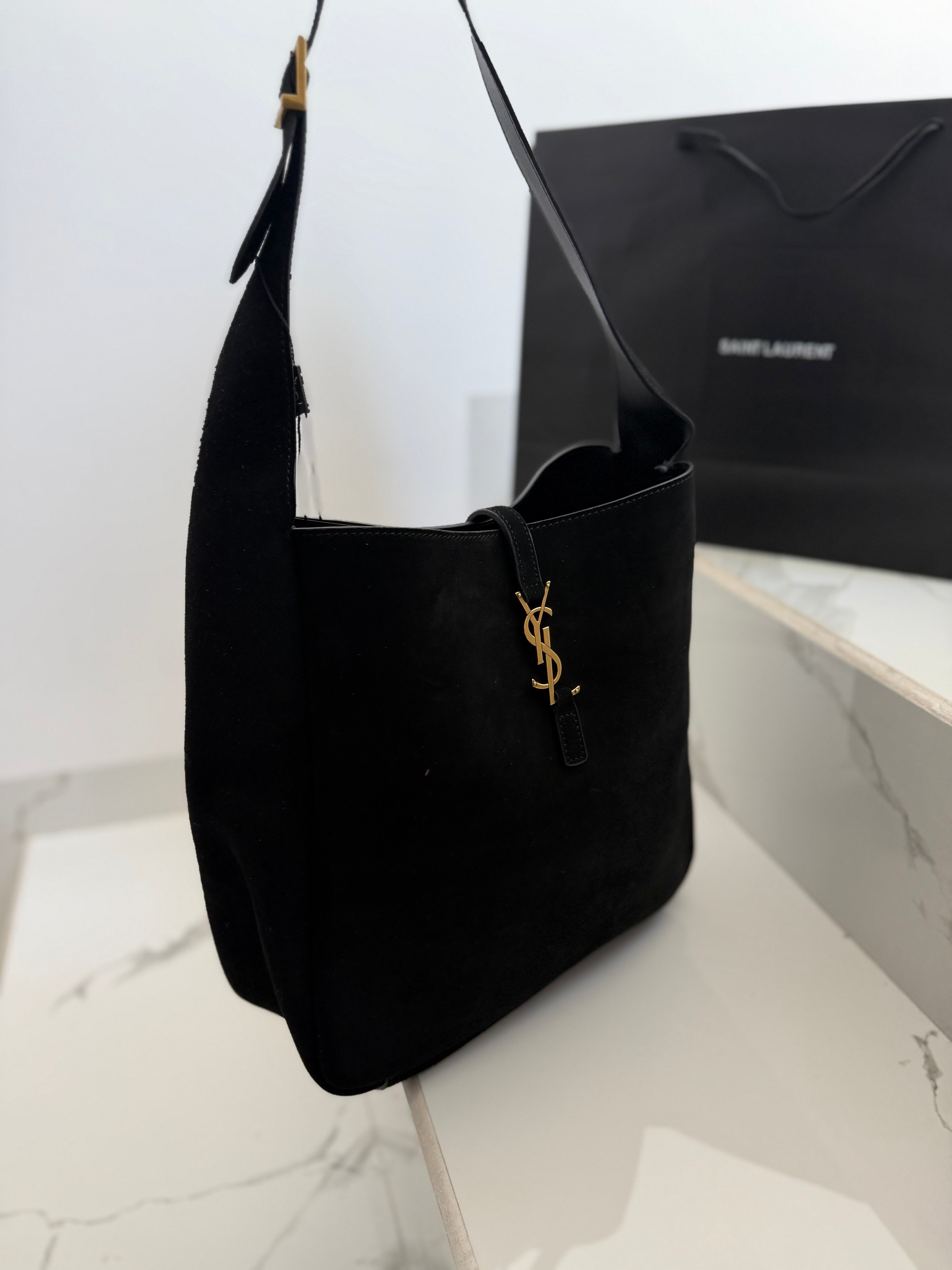 Bolsa ysl gamuza negro