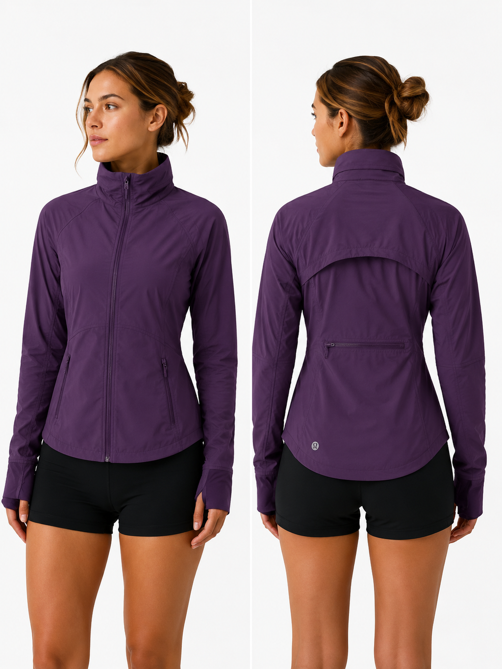 Chamarra rompe vientos lululemon morada
