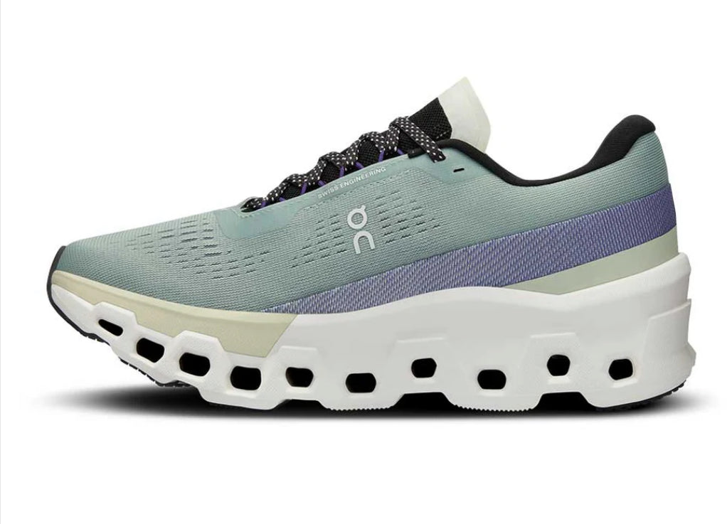 Tenis on Cloud On running verde franja morada