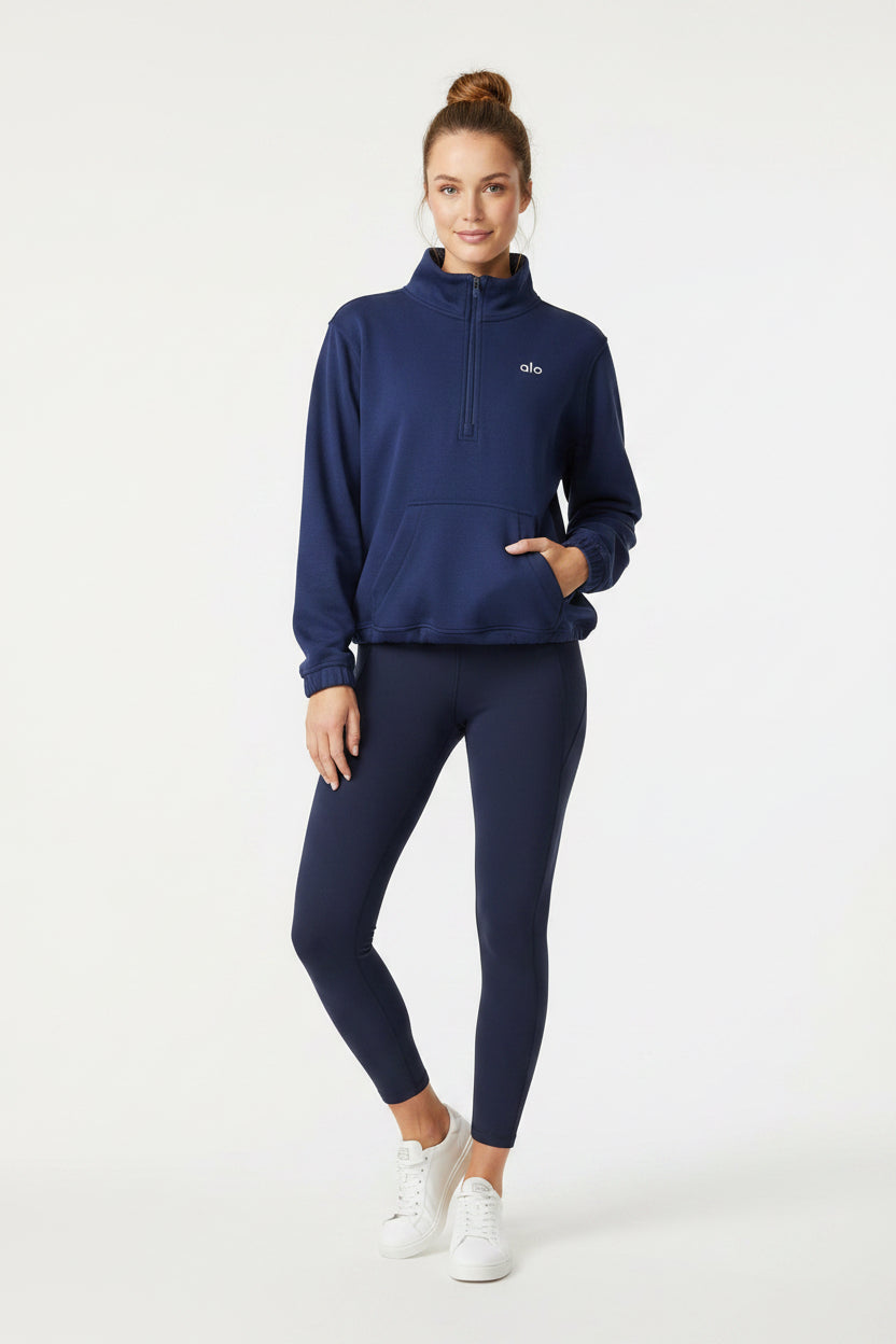 Sudadera Alo yoga medio sierre azul