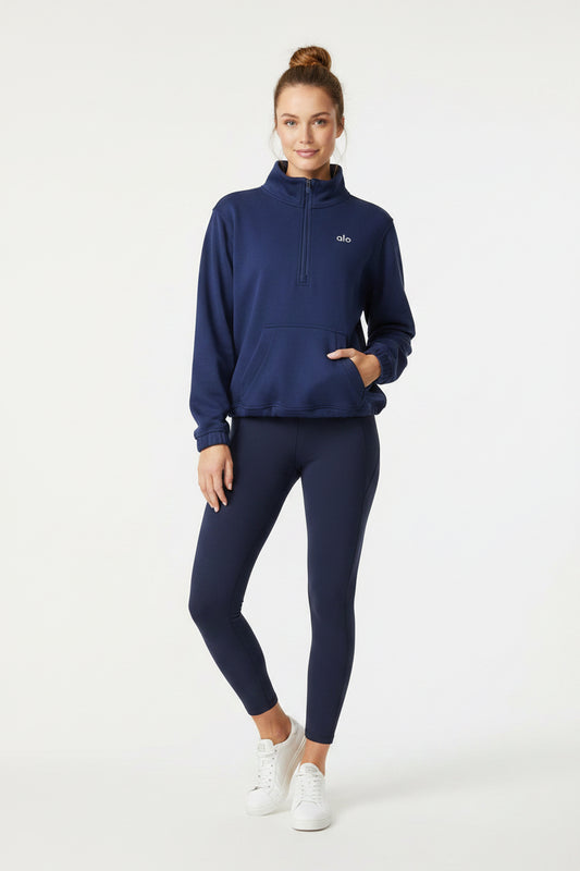 Sudadera Alo yoga medio sierre azul