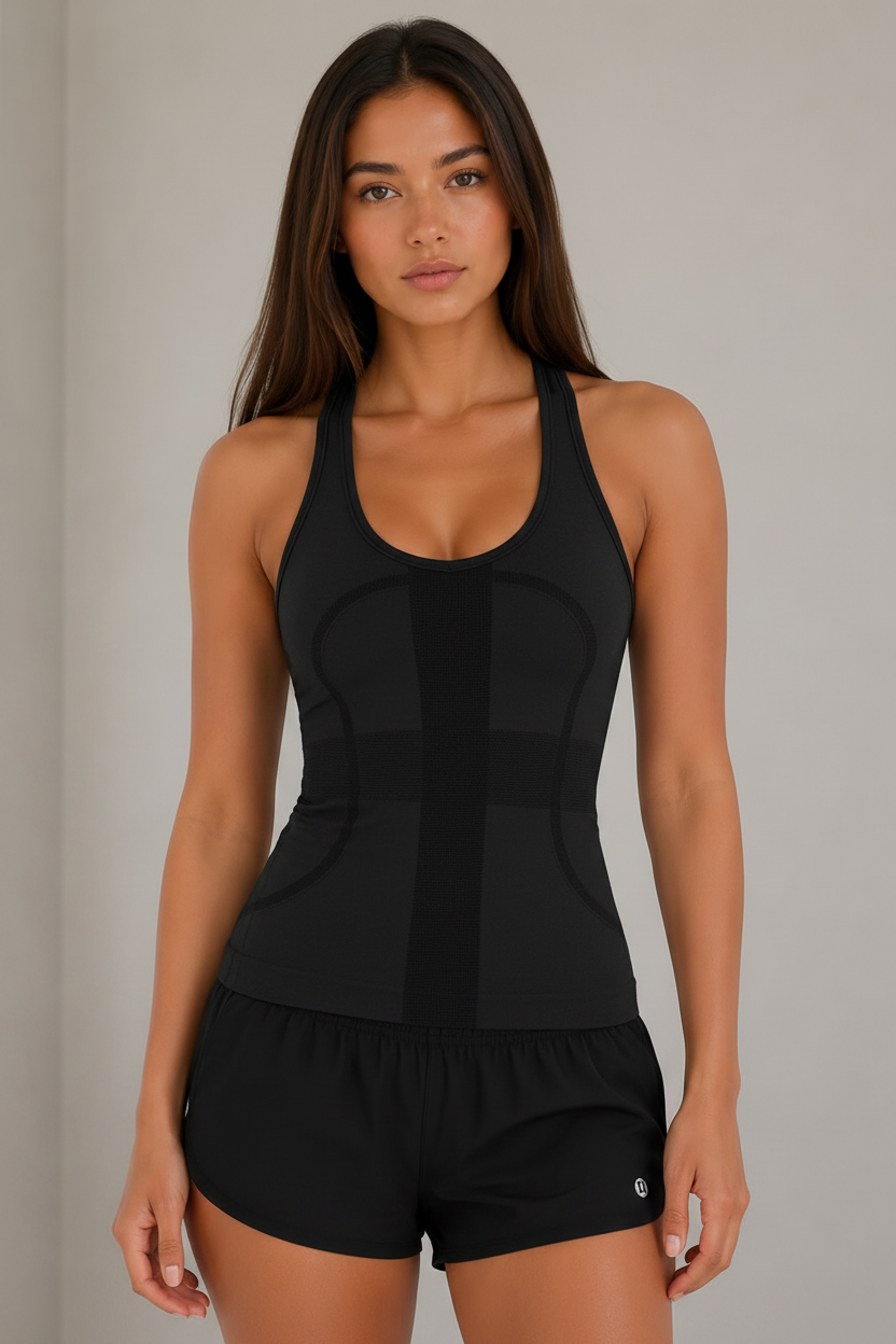 Playera lululemon sin manga negra