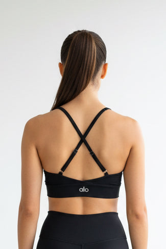 Top Alo yoga negro cruzado