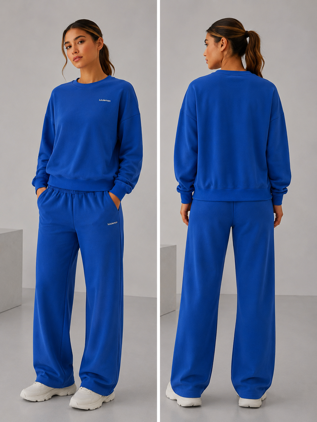 Conjunto lululemon sudadera y pants modal azul