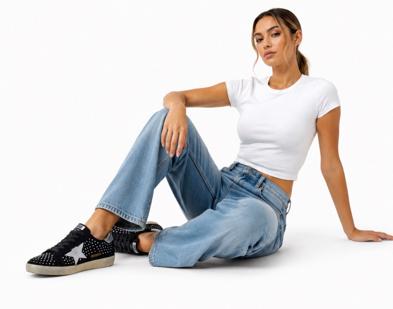 Golden goose negro brillo