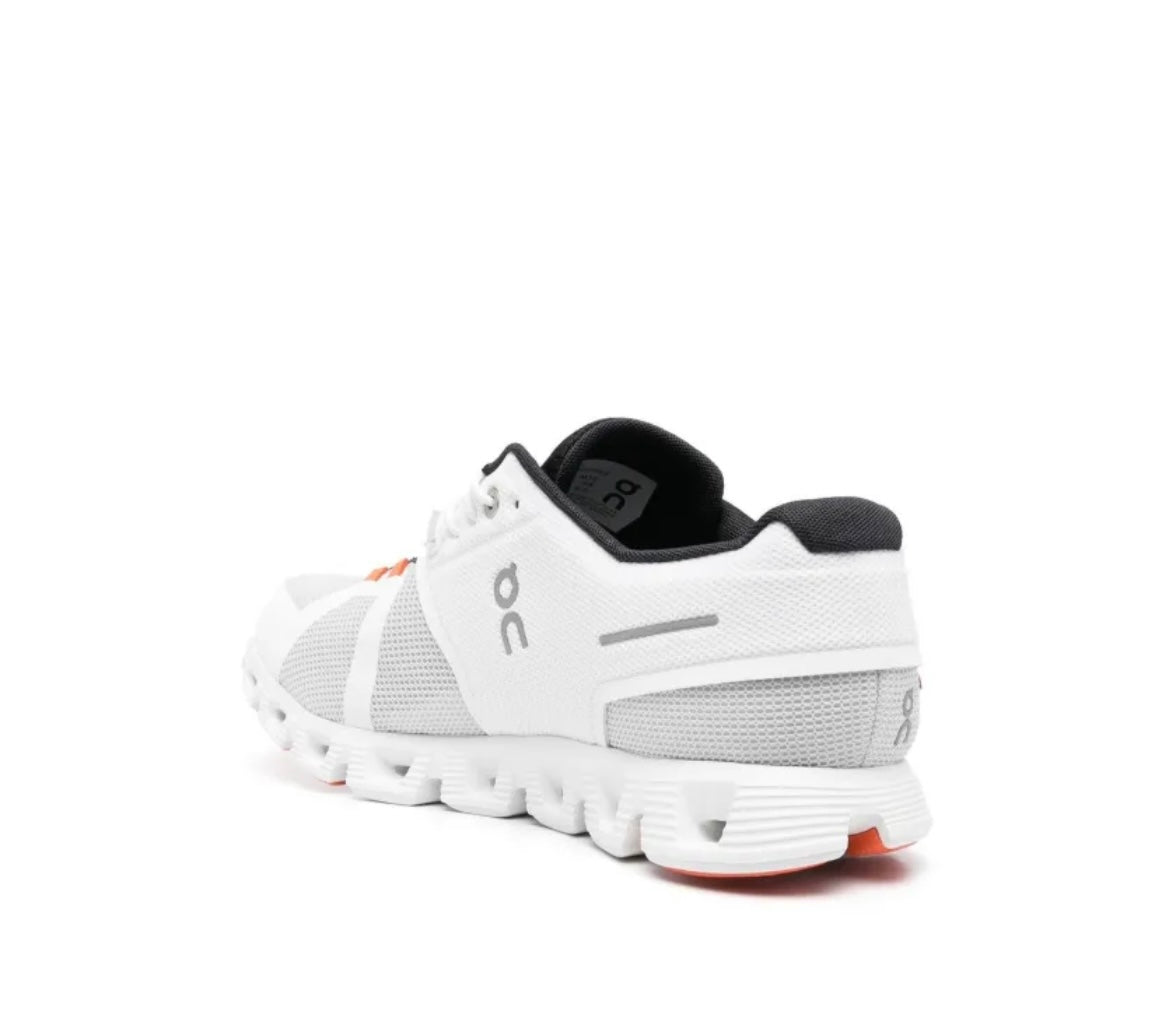 Tenis on cloud 6 Blanco  naranja
