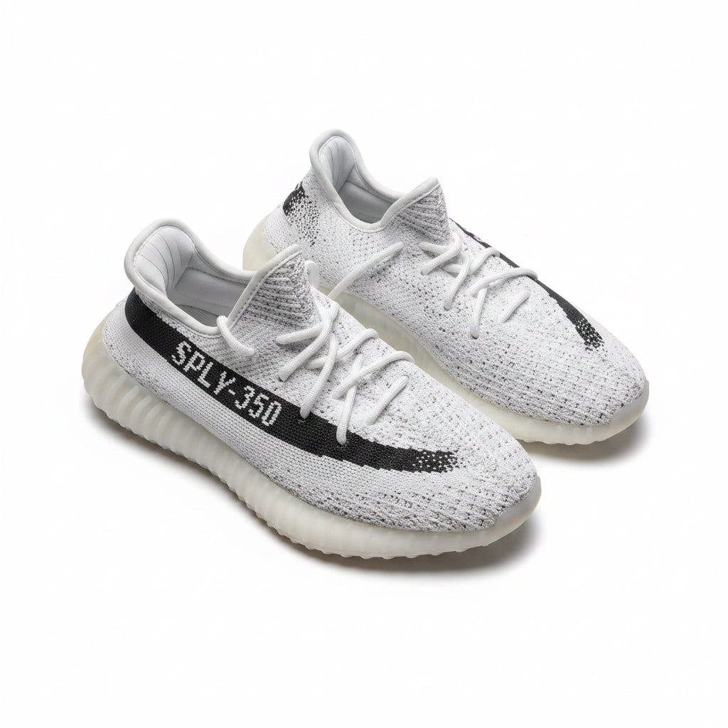 Yeezy 350 bots blancos franja negra