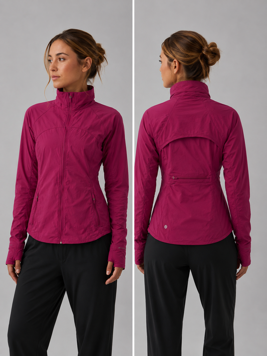 Chamarra Lululemon rompe vientos rosa
