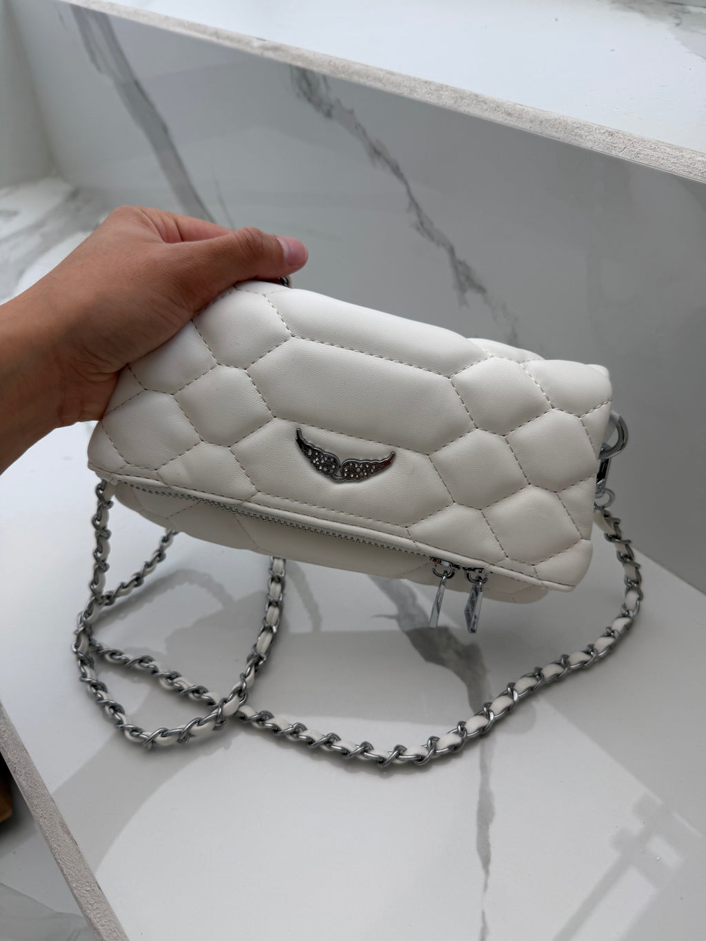 Bolsa zadig & voltaire  blanca mini