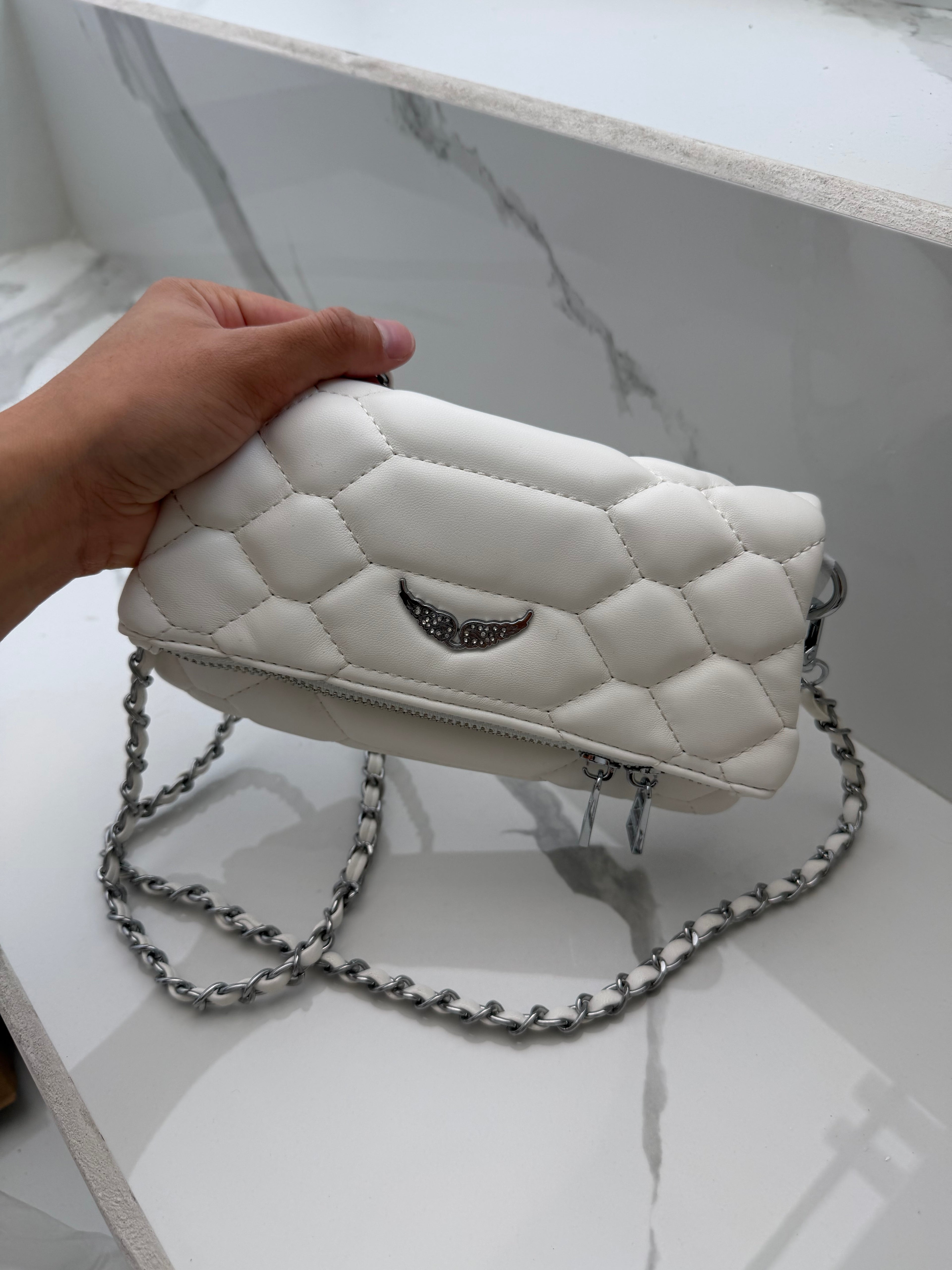 Bolsa zadig & voltaire  blanca mini