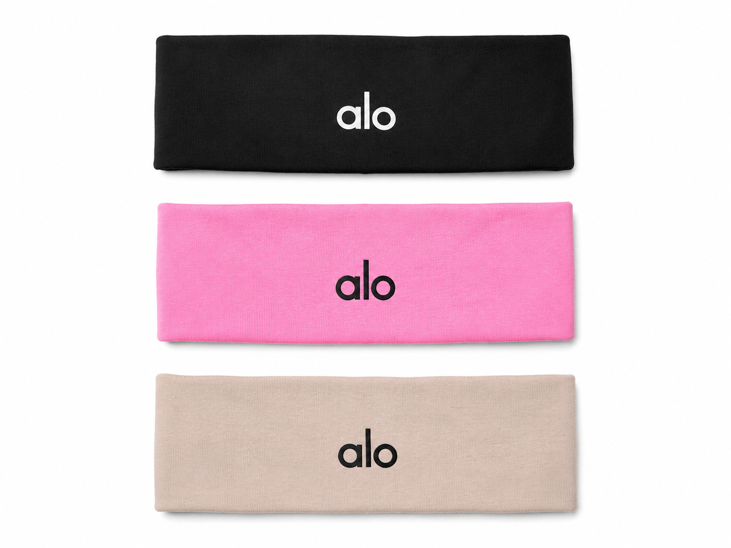 Paquete banditas Alo yoga 3 pz negra, rosa, beige
