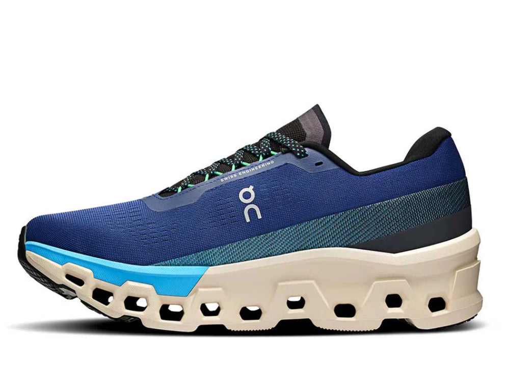 On running azul suela beige