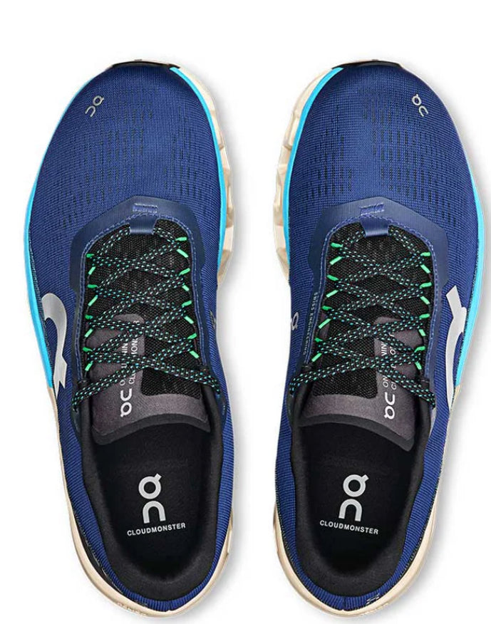 On running azul suela beige
