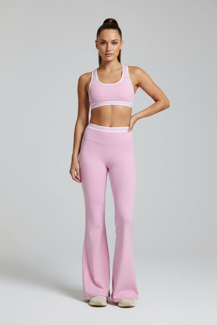 Conjunto Alo yoga rosa  acampanado