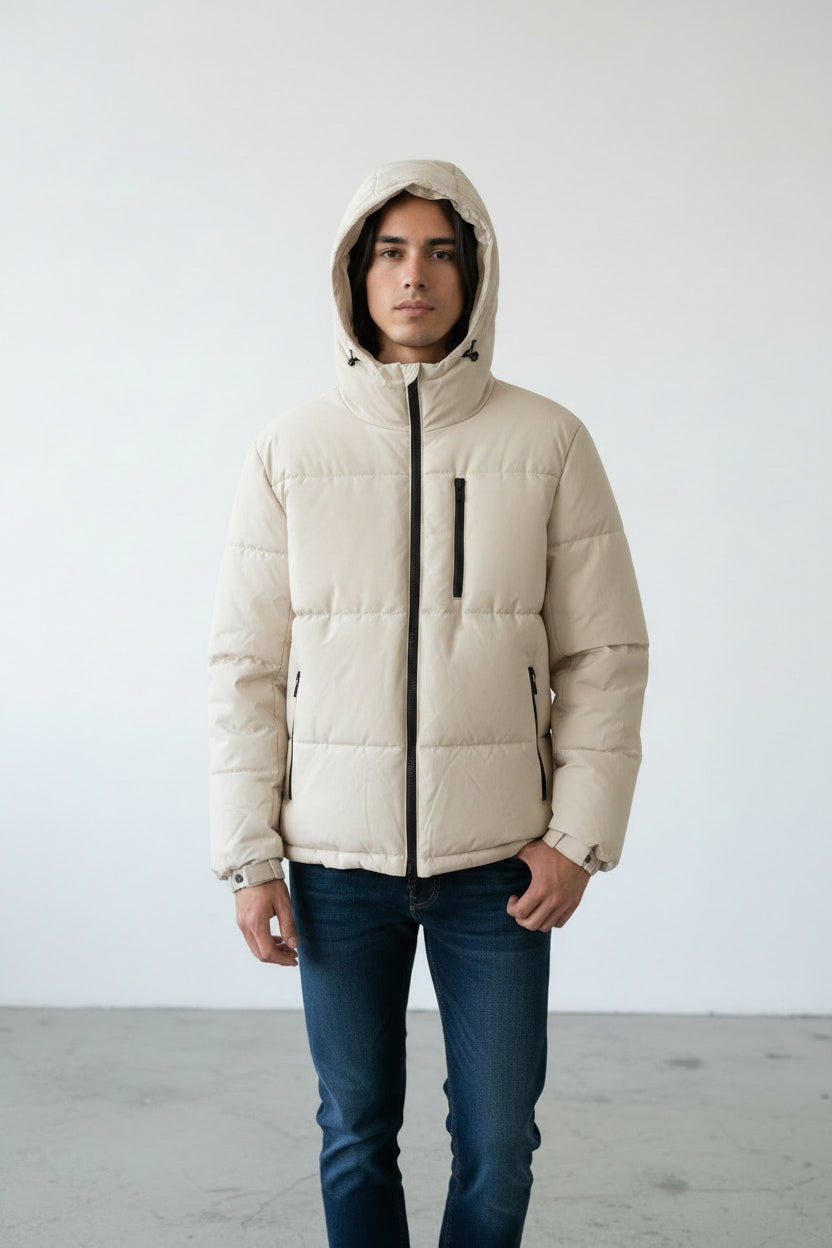 Chamarra Alo yoga beige caballero