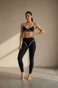 Conjunto Alo yoga blanco negro calzon