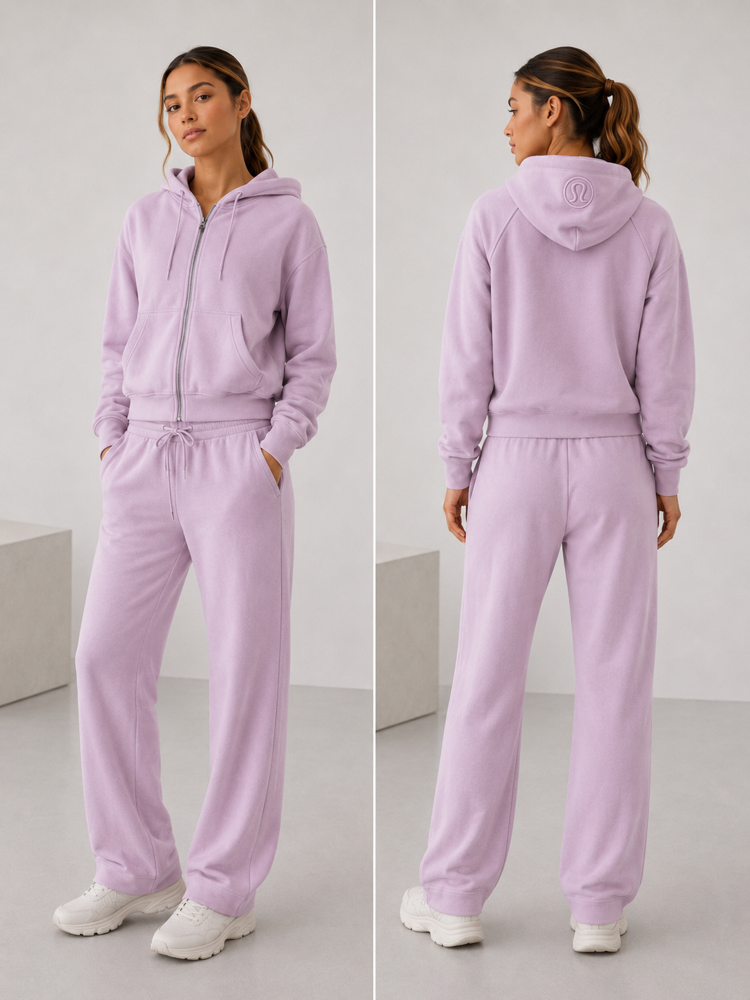 Conjunto lululemon rosa pants y hoodie