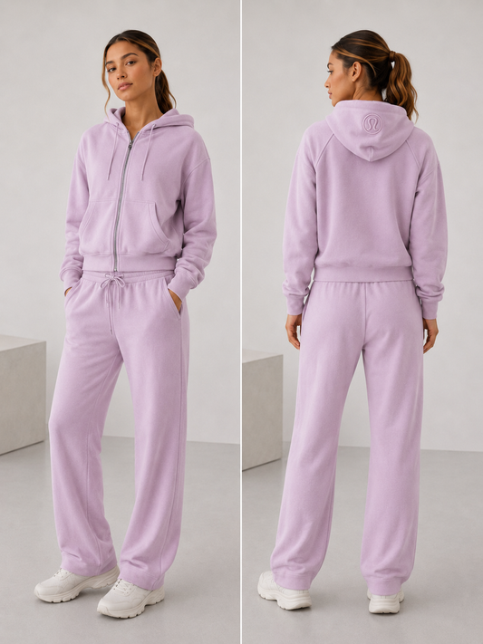 Conjunto lululemon rosa pants y hoodie
