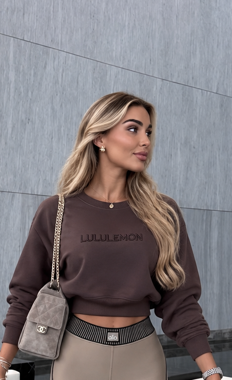 Sudadera Lululemon café bordada
