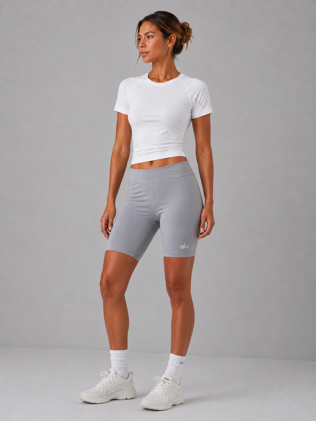 Biker Alo yoga largo gris