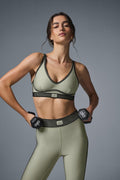 Conjunto Alo yoga terciopelo verde