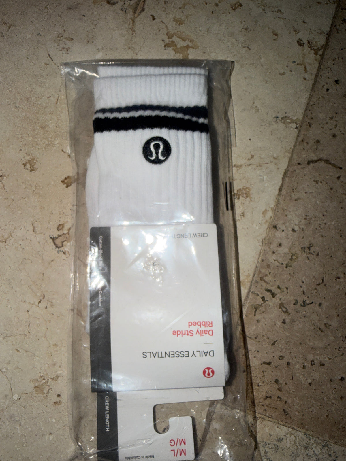 Calceta Lululemon blanco negro
