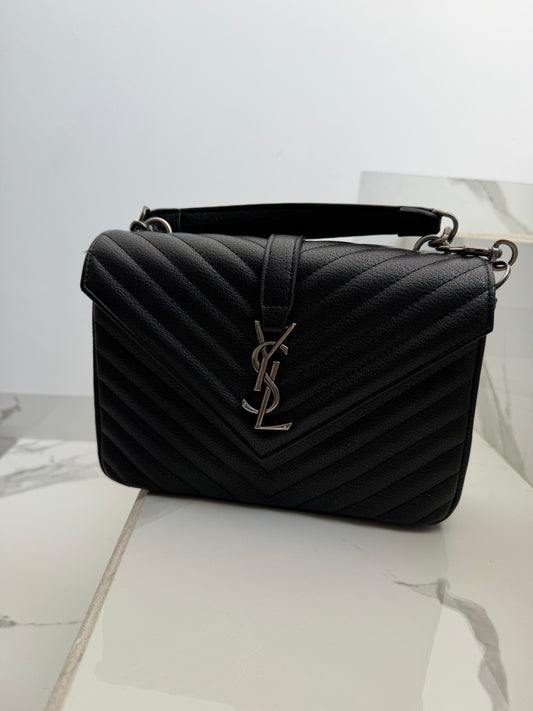 Bolsa ysl negro plata