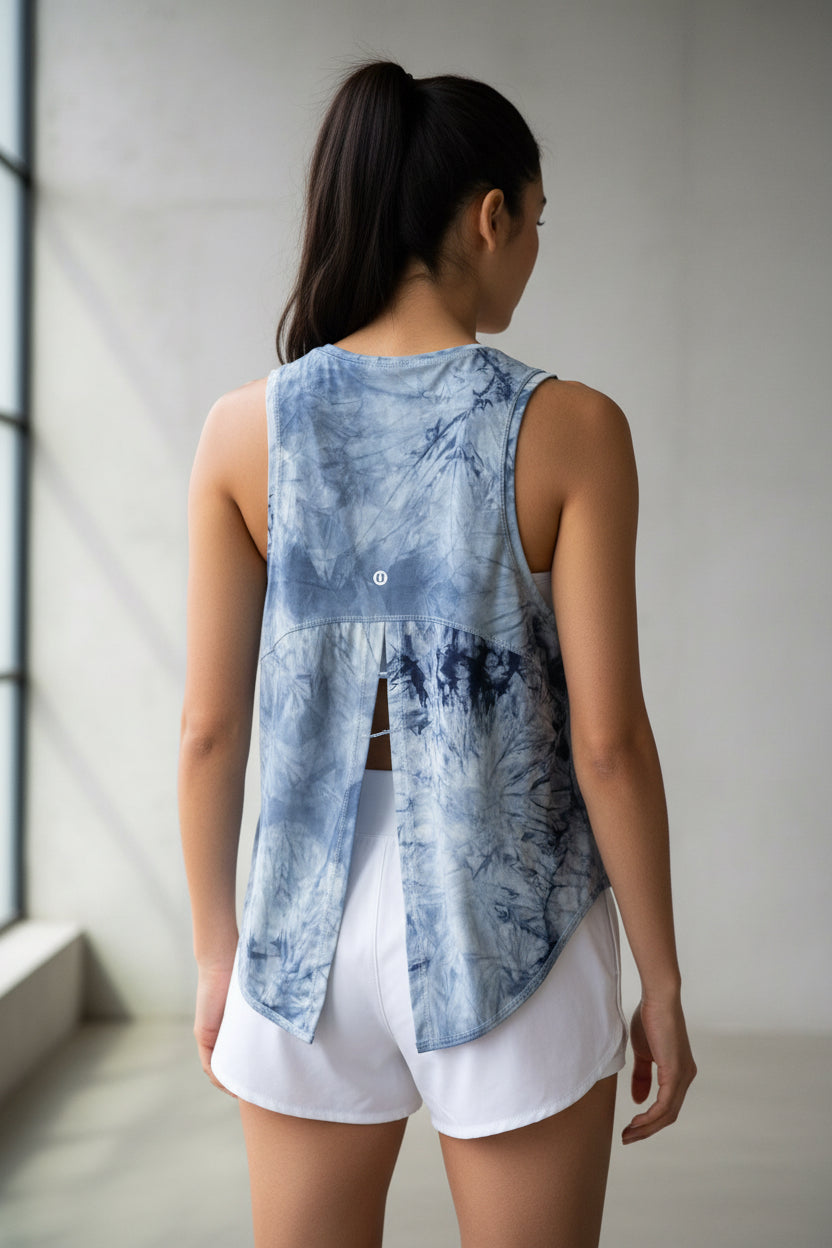 Playera lululemon sin manga azul cielo