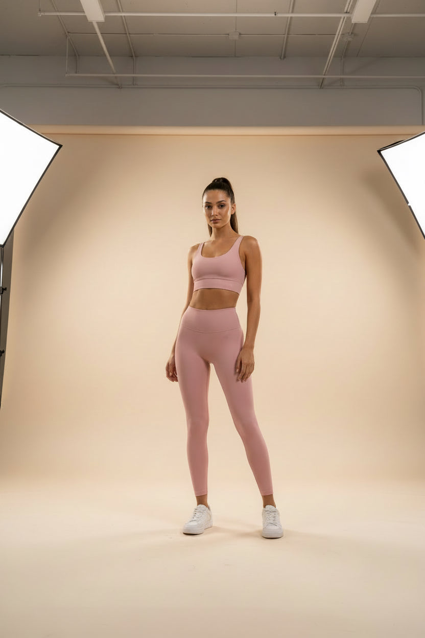 Conjunto lululemon palo rosa liso