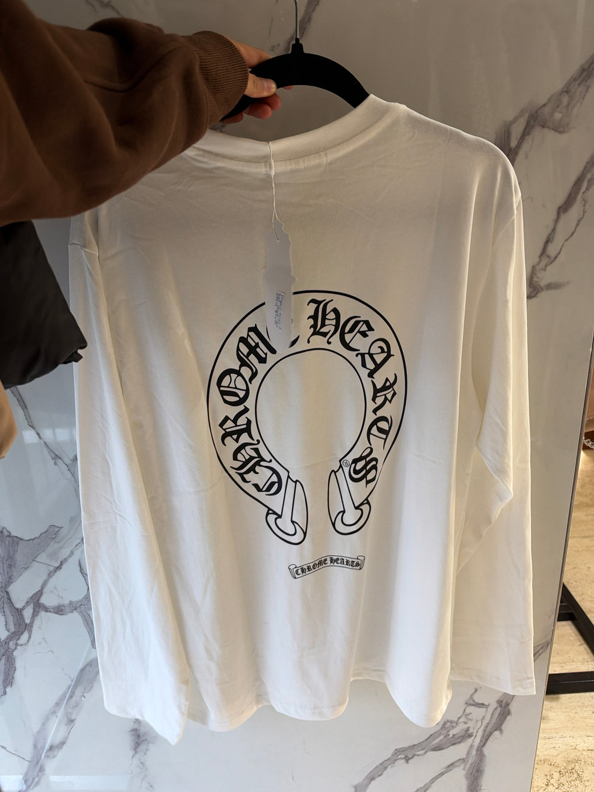 Playera manga larga Chrome hats blanca