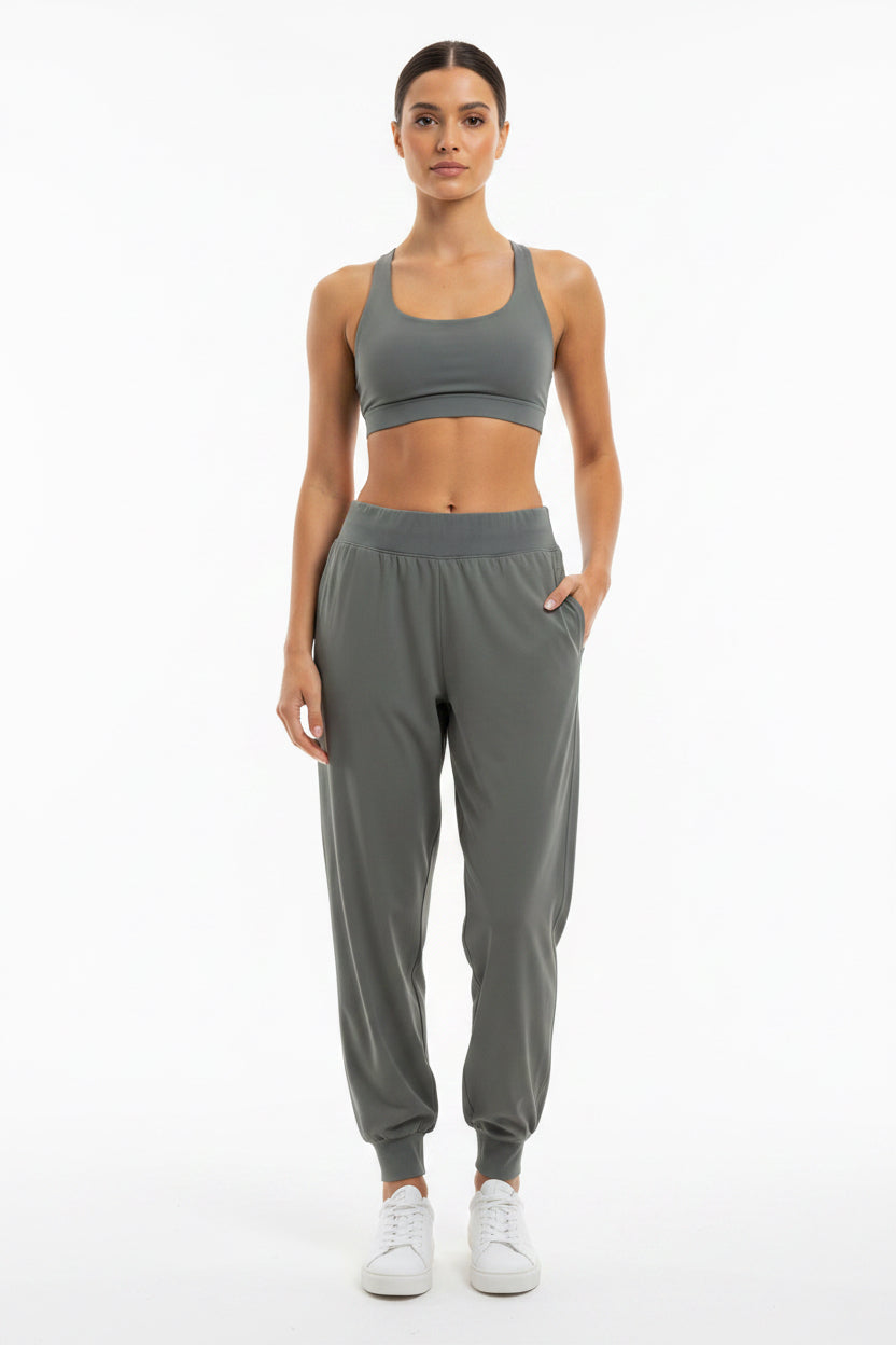 Jogger lululemon verde tela lisa