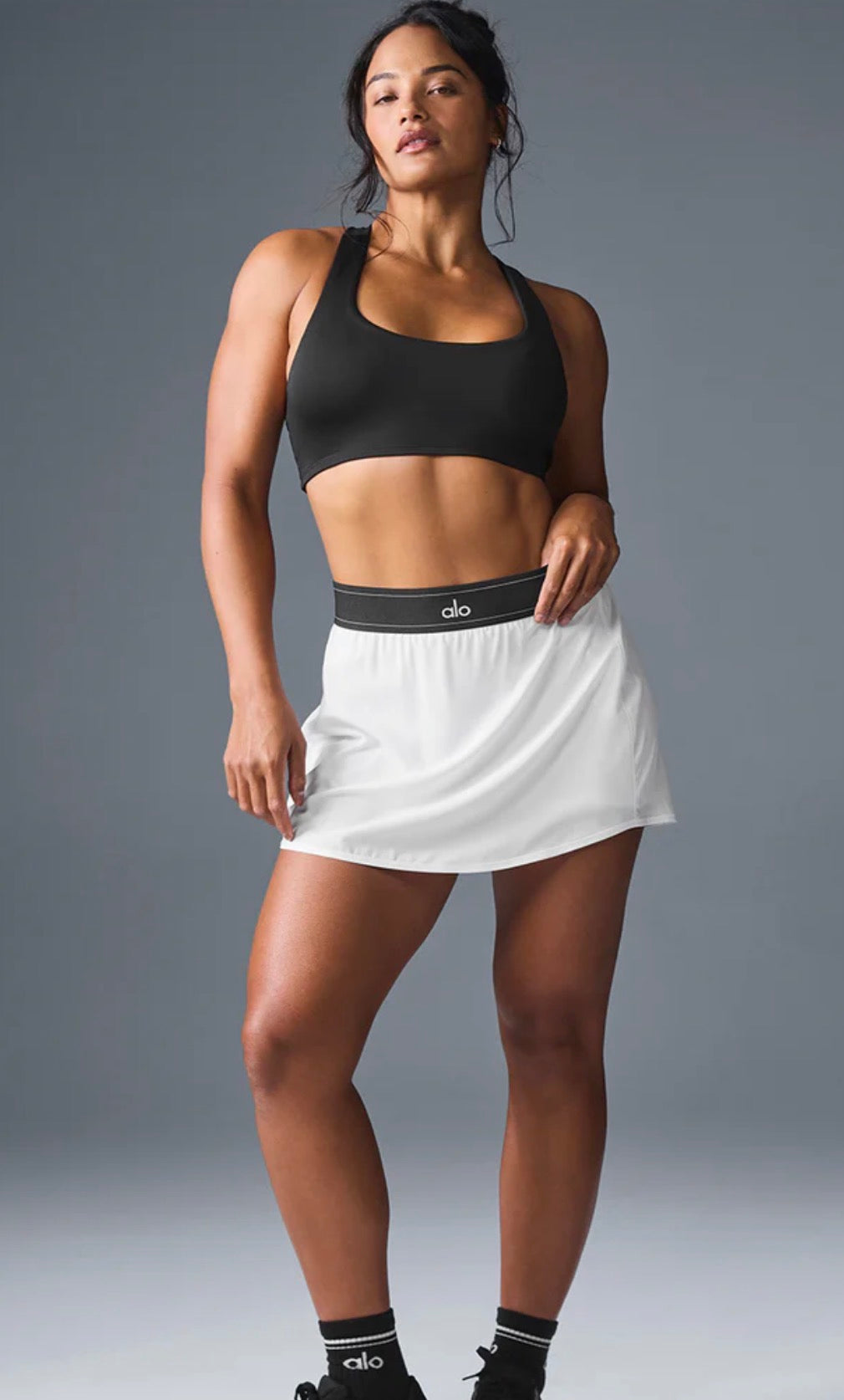 Falda Alo yoga resorte blanca
