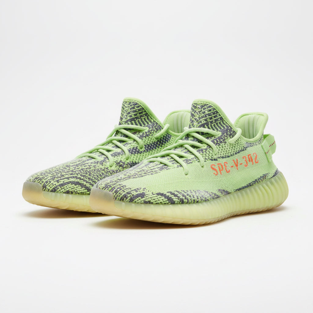 Yeezy 350￼bots verde fosforescente azul