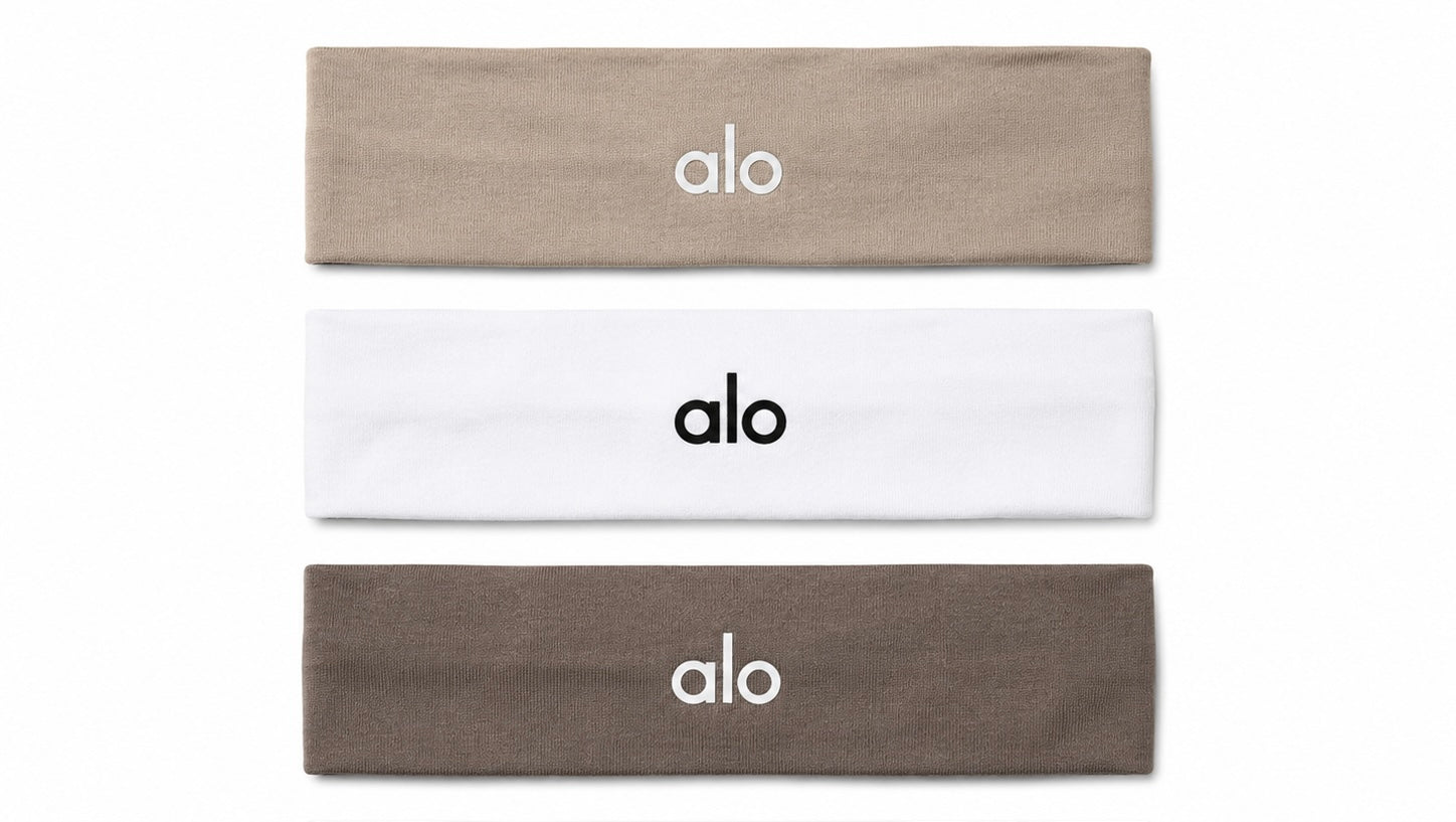 Banditas Alo yoga paquete 3 pz blanca, beige , café