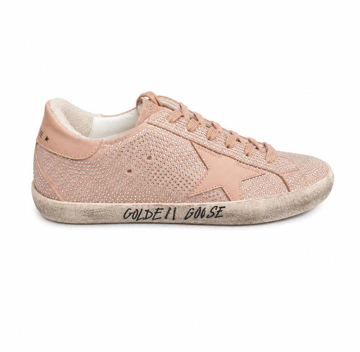Tenis Golden Goose rosa brillos