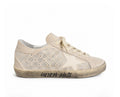 Tenis Golden Goose beige brillos