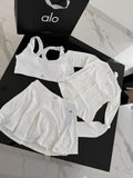 Conjunto 3pz Alo yoga blanco