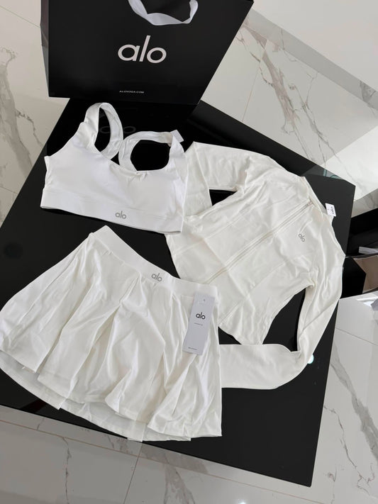 Conjunto 3pz Alo yoga blanco