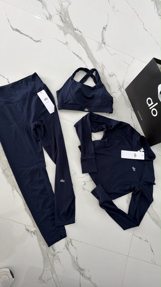 Conjunto 3pz alo yoga azul