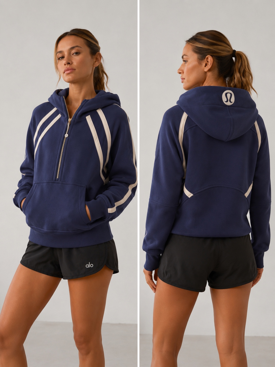 Sudadera lululemon medio sierre azul marino