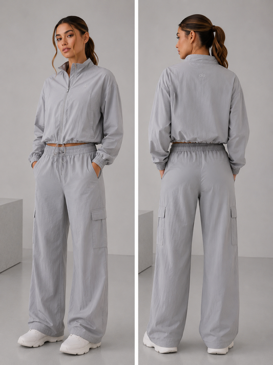 Conjunto Alo yoga rompe vientos gris