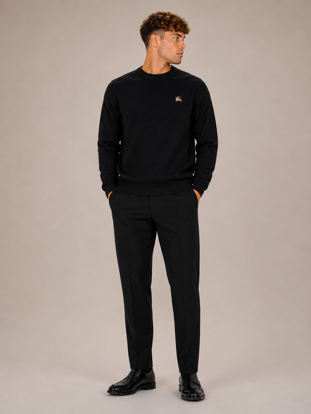 Suéter burberry negro caballero
